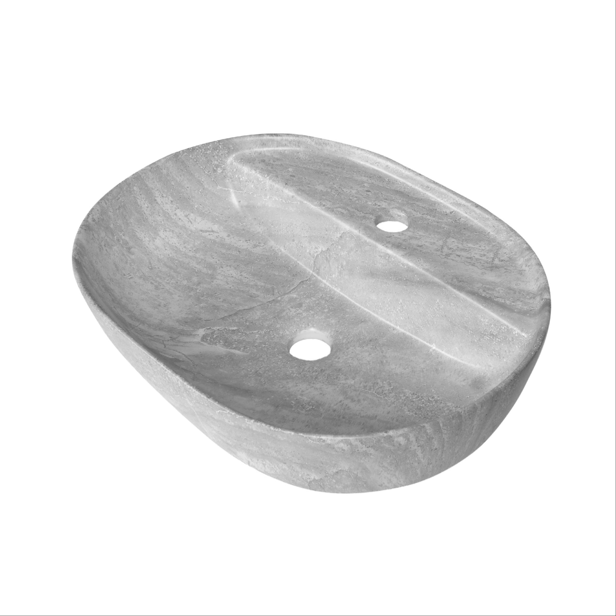 Bacha Marmolada Ovalada con Mesada Gris